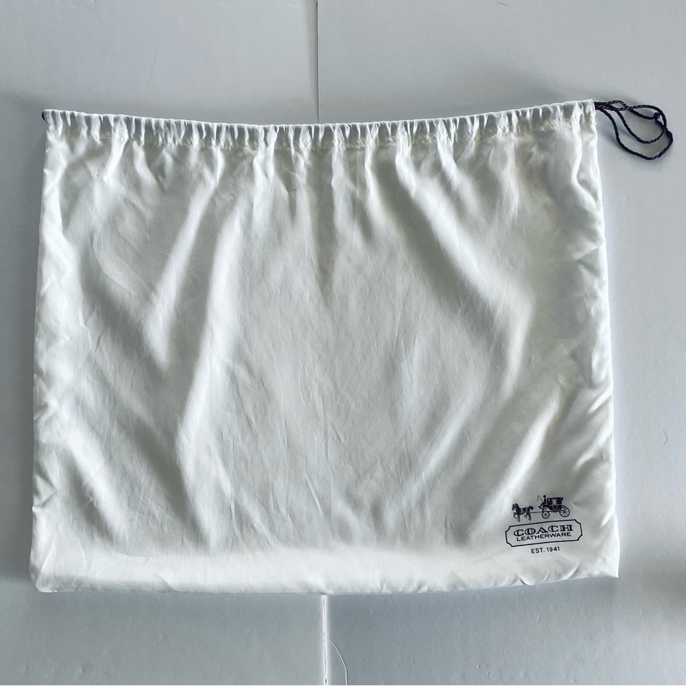 Coach Authentic Sateen Large Dust Bag With Drawstring Cream 19 X 23